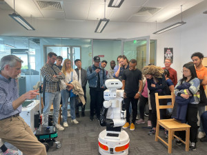 ESRs attending a demo of social robots at Maynooth University