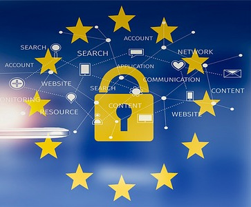 A lock with the EU flag around