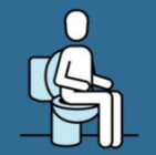 Icon of a person using the toilet